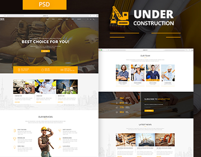 Under Construction - Building And Business PSD Template