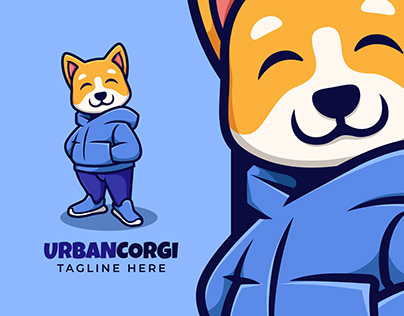 Urban Corgi Character Logo