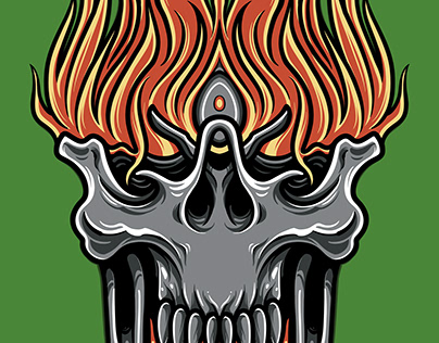 skull burning - design for sale