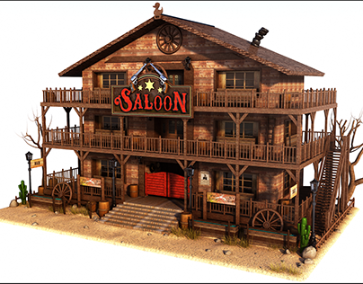 Cartoon Western Saloon