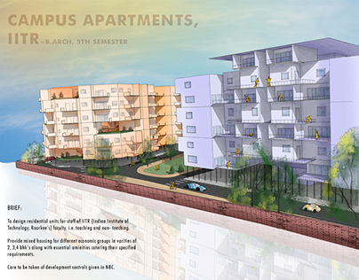 Campus Apartment Design - B. Architecture 5th semester