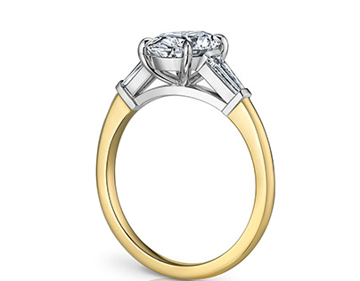 Retouching of a gold ring with diamonds