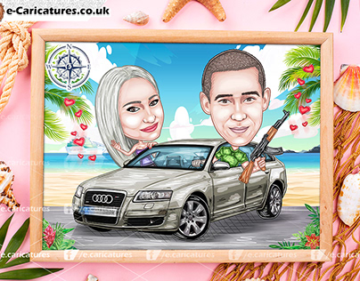Couple with the car