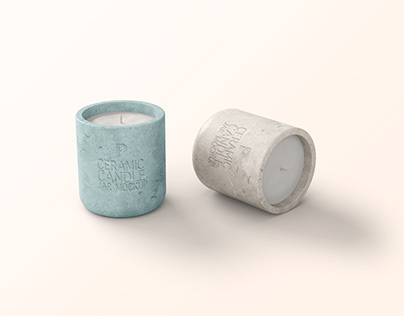 Free Ceramic Candle Jar Mockup