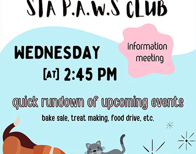 STA P.A.W.S Club Meeting Instagram Post