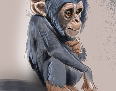 Baby chimp Digital painting