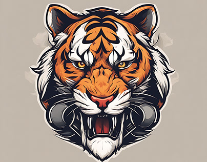 Tiger Logo Design In Thin Line Style Vector, A Lineal Icon Depicting Bengal  Tiger On White Background, Vector Illustration By Flat Icon And Dribbble,  Behance Hd PNG and Vector with Transparent Background