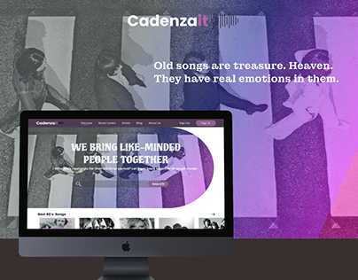 DailyUI003: Landing page for old music CADENZAIT