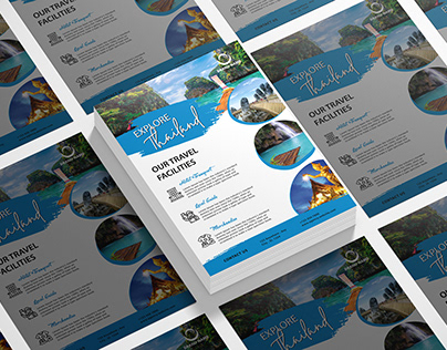 Holiday type flyer design concept for travel agency