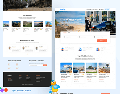 Transfers and Tours Landing Page Website Interface