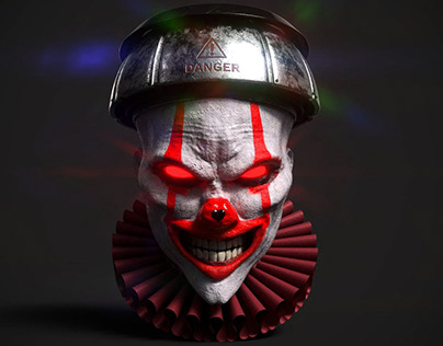 Game-ready Hanging Clown Face