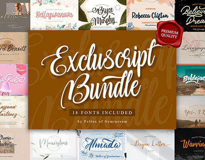 Excluscript Bundle - Exclusive Script Fonts Bundle