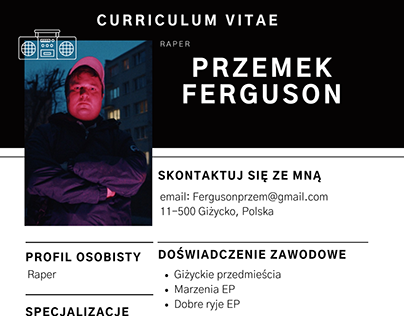 Graphic cover for ,,Puste CV" Przemek Ferguson