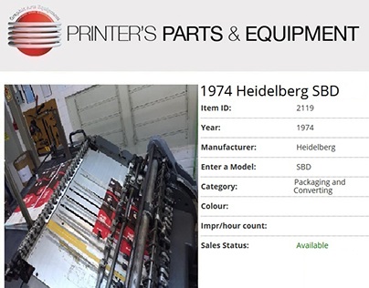 1974 Heidelberg SBD by Printers Parts & Equipment