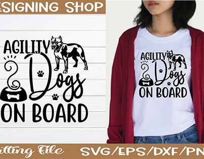 agility dogs on board svg design
