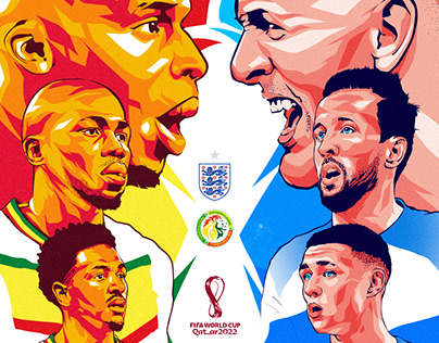 SENEGAL X ENGLAND ILLUSTRATION - Qatar 2022 World Cup