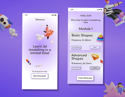 iOS 3d education | app design