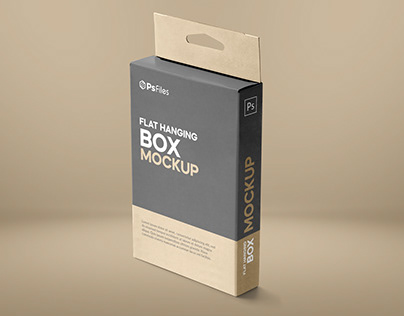 Free Slim Hanging Packaging Box Mockup (PSD)