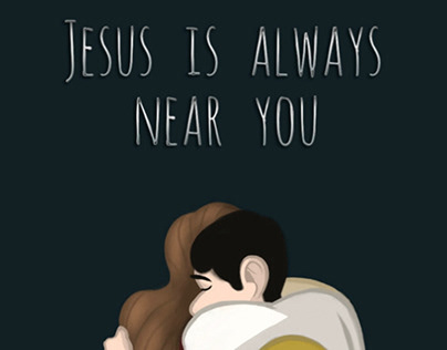 Иисус всегда рядом с тобой. Христианский арт