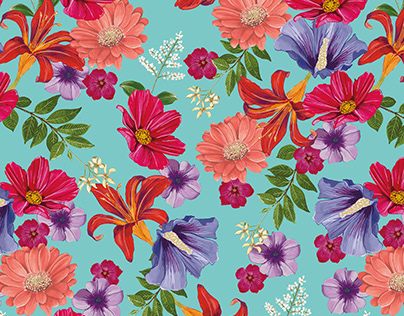 Bold flowers - pattern design