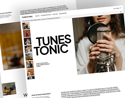 TUNESTONIC - Music Publishing Landing Page