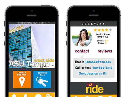 ASU Ridesharing app design