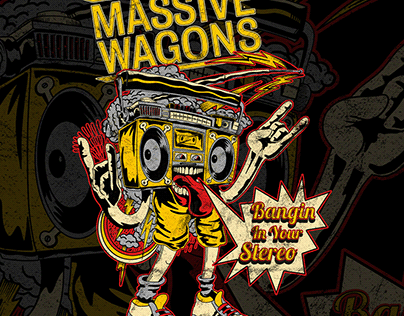 Massive Wagons Bangin in your stereo T-shirt Artwork