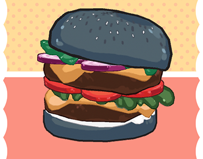 Pixified Food: Charcoal Hamburger (DOWNLOADABLE)