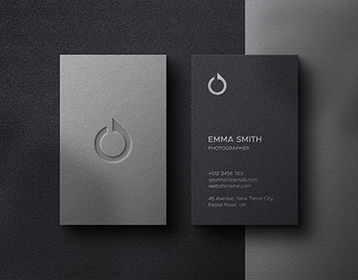 Elegant business card mockup with press print