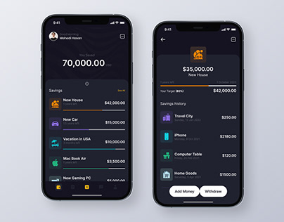 Money Saving Mobile App UI