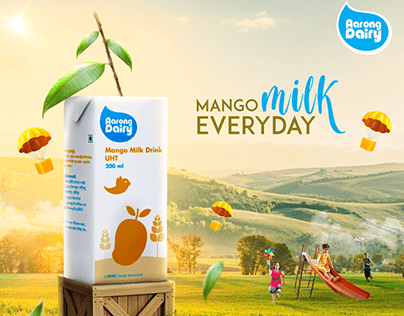 Aarong dairy mango milk product advertising