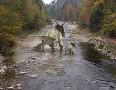 Triceratops Crossing River