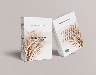 Cereal box packaging mockup