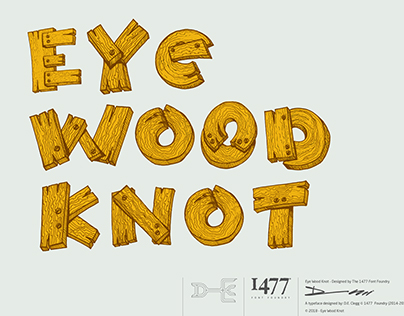 Eye Wood Knot Typeface Design.