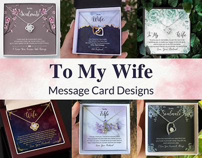 To My Wife Message Card Designs For ShineOn Necklace