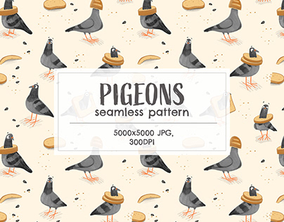 Pigeons seamless pattern