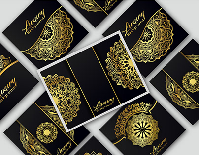 Luxury mandala background And golden gradient vector