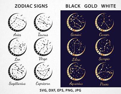 Zodiac constellation bundle in Moon