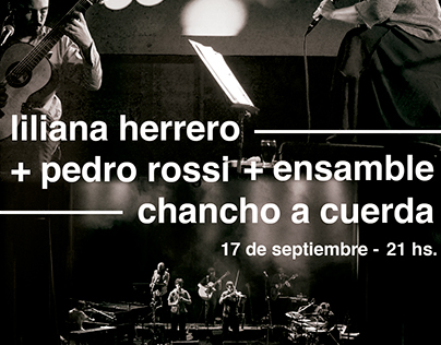 Afiche promocional Liliana Herrero + Pedro Rossi + ECC
