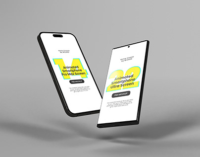 Animated iPhone 14 Pro Max and Galaxy S22 Ultra Mockup
