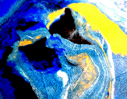 yellow and blue textured abstract