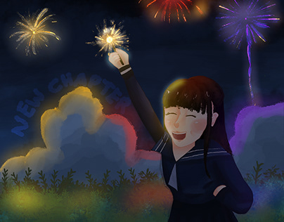 Yori with Fireworks