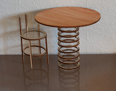 Stuhl und Tisch / Ein Model im Maßstab 1:5
