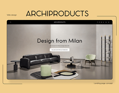 Archiproducts - redesign landing page concept
