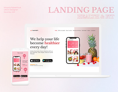 Landing Page for Calories Tracker Application