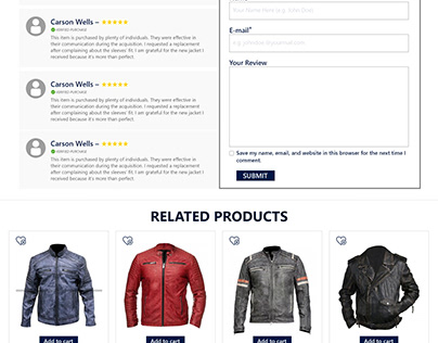 Prime Jackets Product Page UI Design