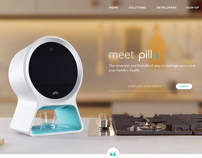 Homepage concept for Pillo health robot