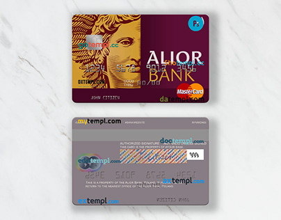Poland Alior Bank mastercard, template in PSD