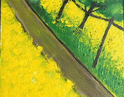 Yellow Canola Feild- Hand painting on Canvas