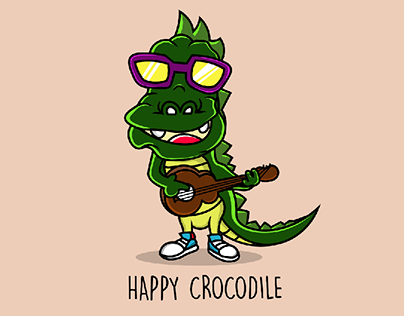 illustration happy crocodile